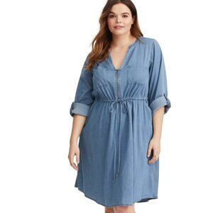 Torrid Light Denim Midi Dress NWT